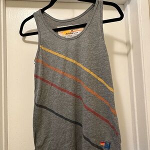 Aviator Nation Gray Tank Top with Colorful Stripes